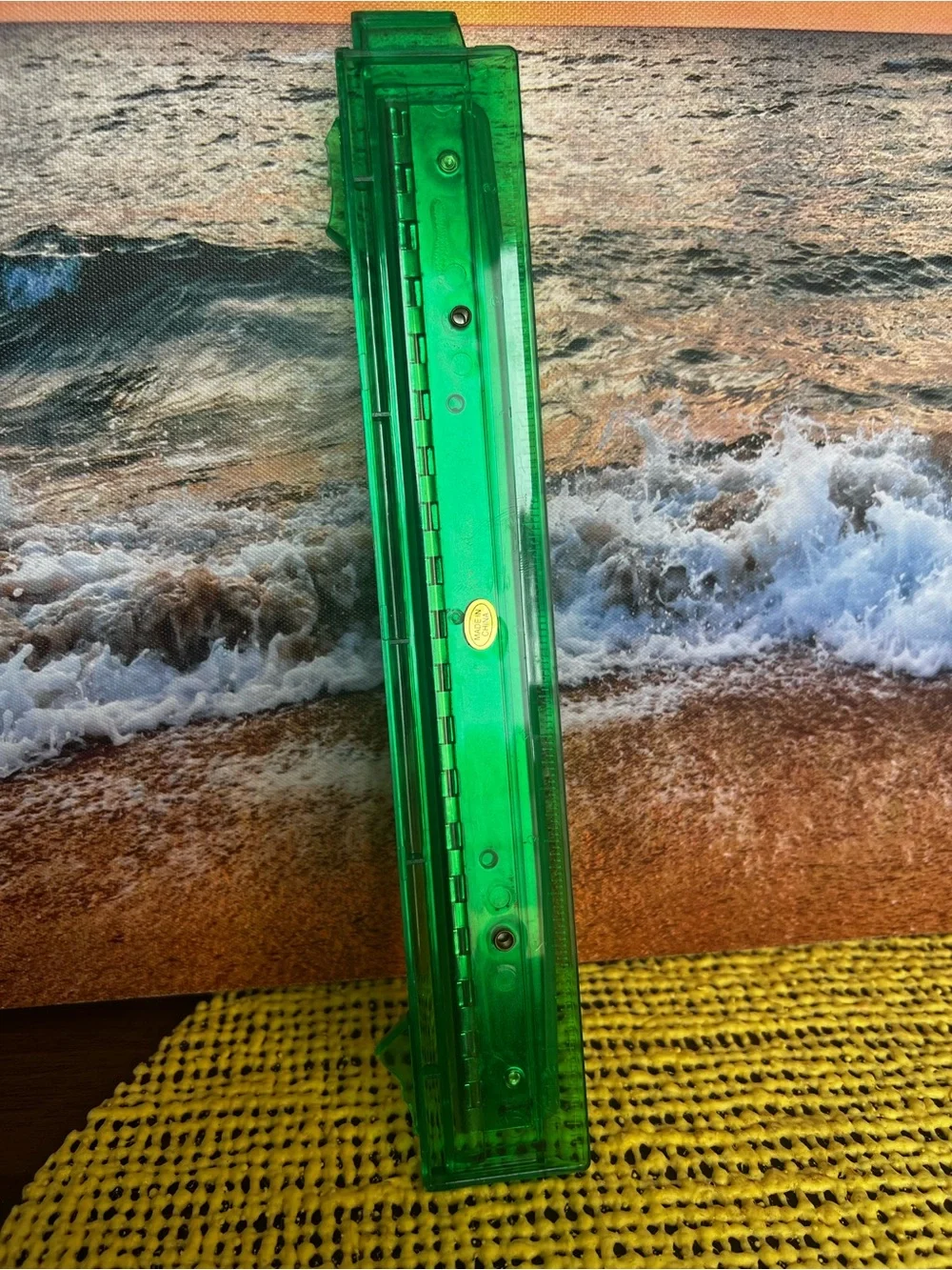 Green Desk Letter Opener and Ruler Combo - Office Stationery